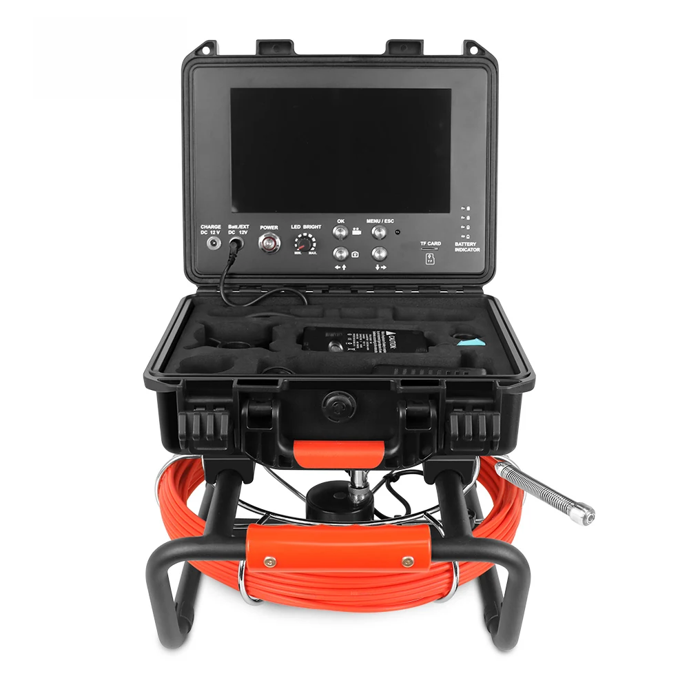 V9-17 compact pipe inspection camera, front view